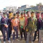 group of boys at school holi